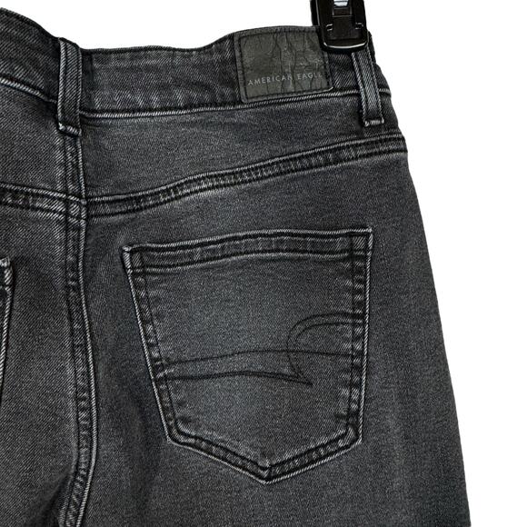 American Eagle SZ 4 Mom Jeans High-Rise Stretch Zip-Fly Pockets Gray Wash - Picture 7 of 11